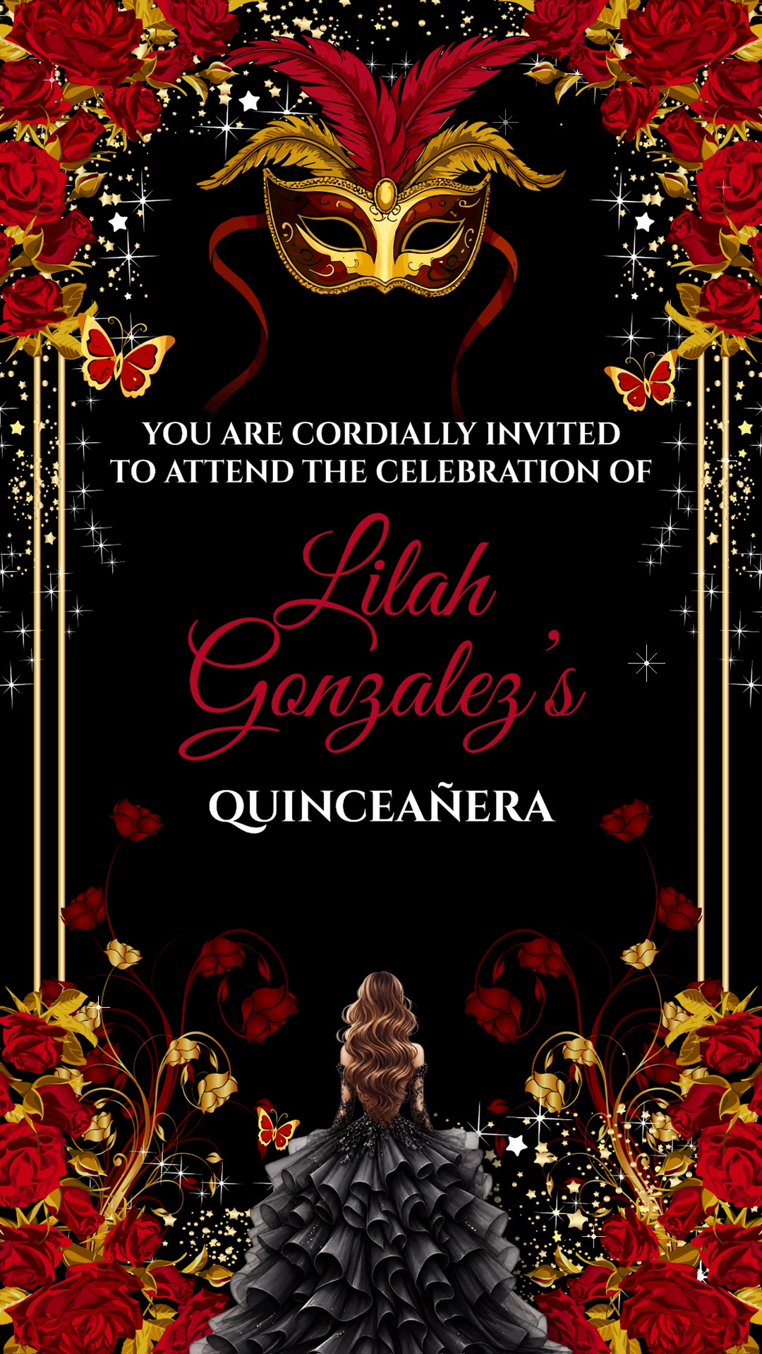 Lilah's Quinceañera interactive invitation preview